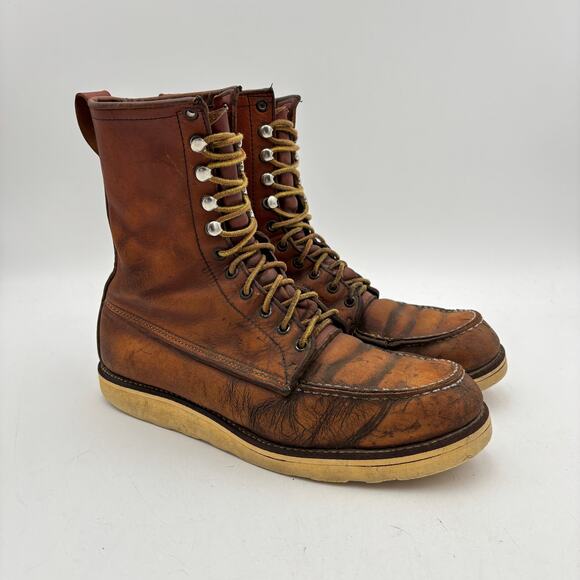 Vintage Red Wing Irish Setter Moc Toe Leather Work Boots Men\'s 11.5 Workwear main image 5